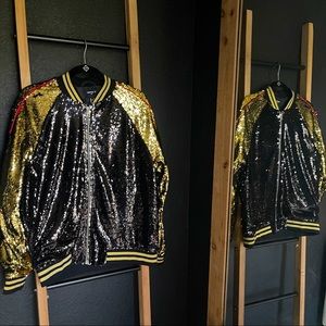 Men forever 21 Sequin Varsity Jacket